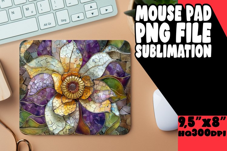 Glitter Flower Mouse Pad Sublimation Art PNG
