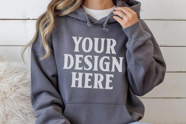 Charcoal Gildan 18500 Hoodie Mockup, G18000 Hoodie Model moc