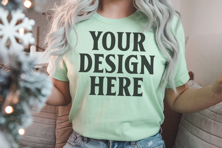 Bay Comfort Colors 1717 Christmas Shirt Mockup, Cozy Mockup