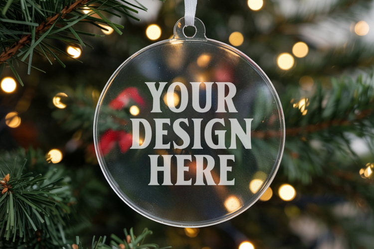 Acrylic Christmas Ornament Mockup , christmas ornament mocku