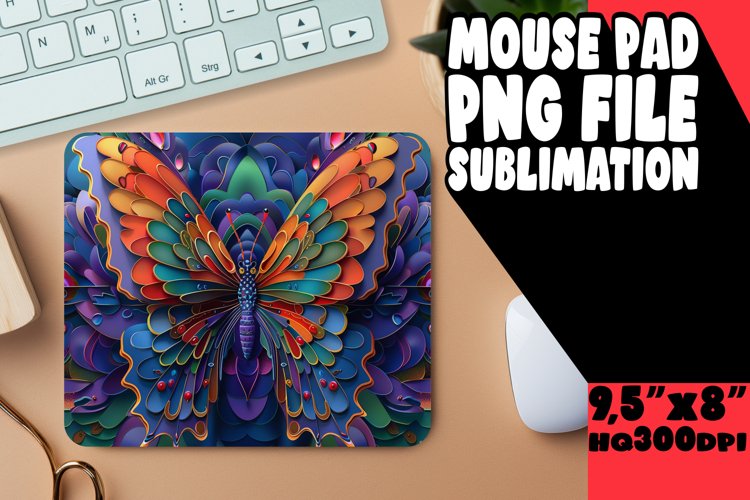 Spring Blossom Butterfly Sublimation Pad - 3D