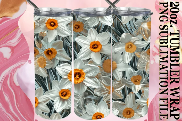 Charming 3D Bloom Tumbler Design
