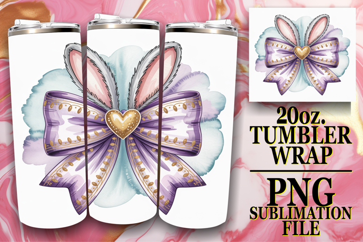 COZY VIBES 20oz TUMBLER WRAP, Easter Bow