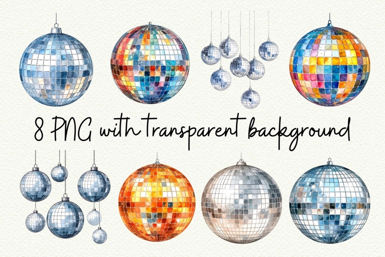Retro Disco Ball PNG Groovy Disco Christmas Clipart