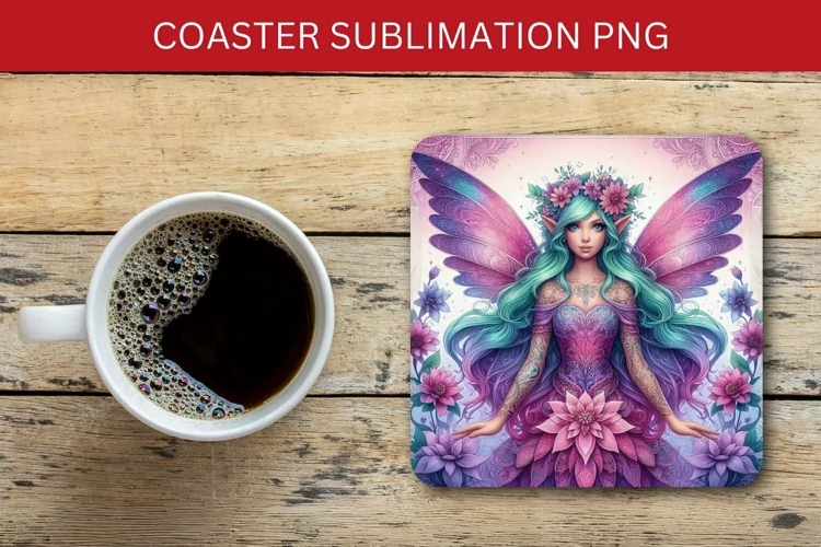 square coaster - fairy