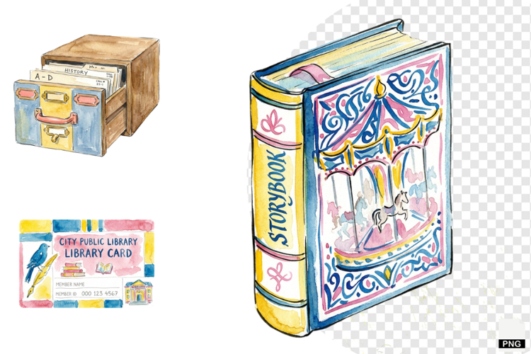 Winter Inside Library Clipart