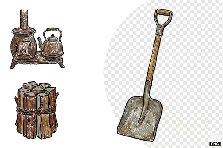 Rustic Winter Days Clipar example image 1
