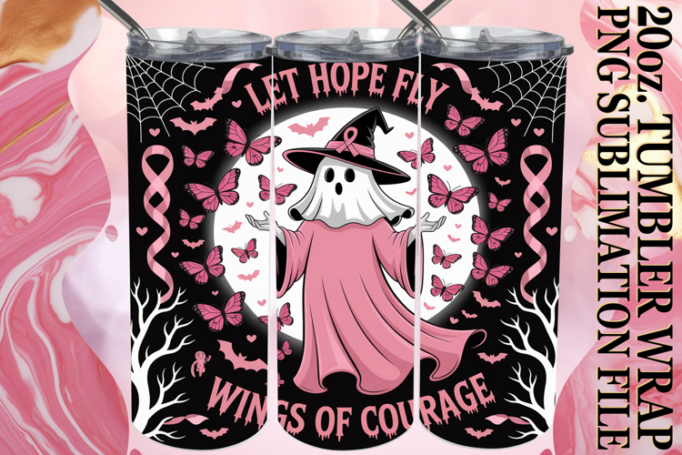 Joyful Memories 20oz tumbler wrap, Ghost Cancer