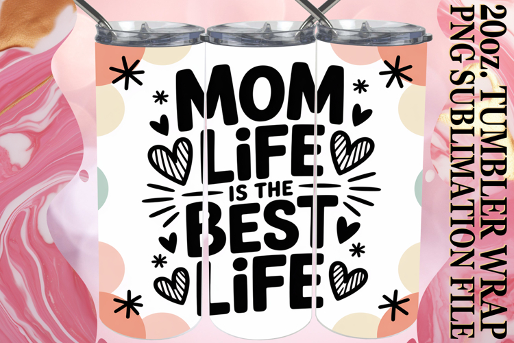 Happy hearts 20oz tumbler wrap, Mothers Day