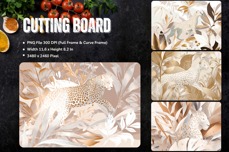 Tiger Cutting Board Kitchen leopard Animal Chopping Board_74