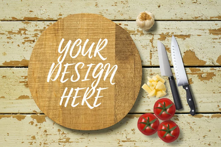 Round Chopping Board Mock Up