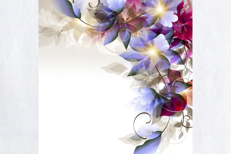 Abstract floral background with blue foliage for design