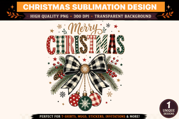 Christmas PNG, Merry Christmas Sublimation Design, Buffalo P
