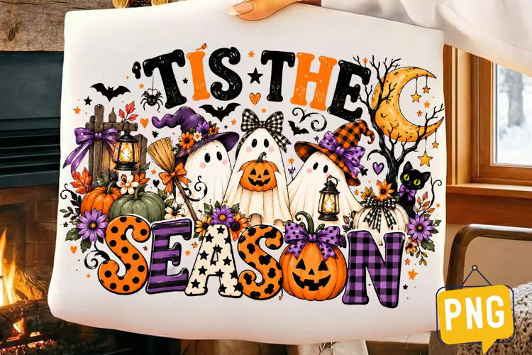 Tis the Season Halloween PNG, Ghost Pumpkin Witch Spooky Sub