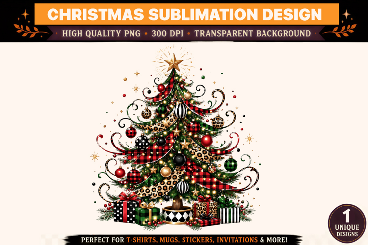 Christmas PNG, Christmas Tree Sublimation Design, Buffalo Pl
