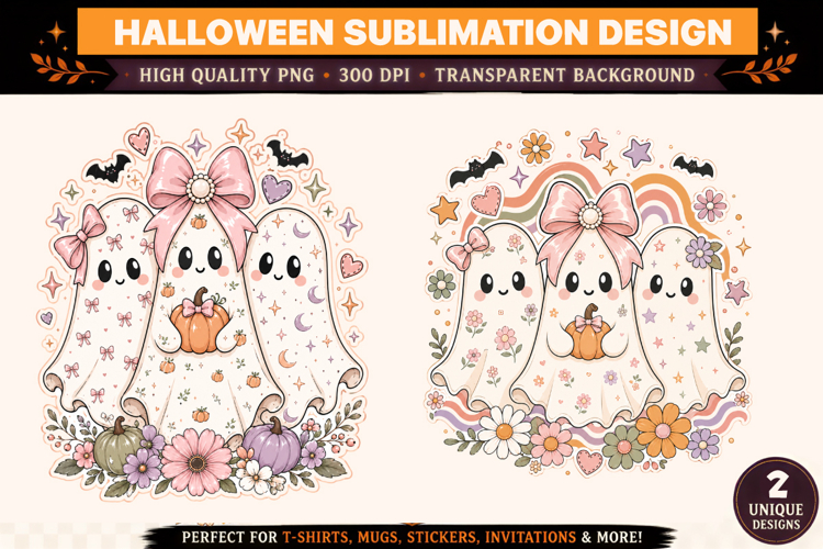 Coquette Ghost PNG | Cute Halloween Ghost Sublimation