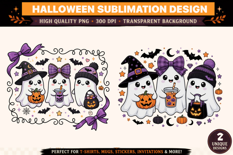 Halloween PNG|Cute Ghost Halloween PNG|Halloween Sublimation