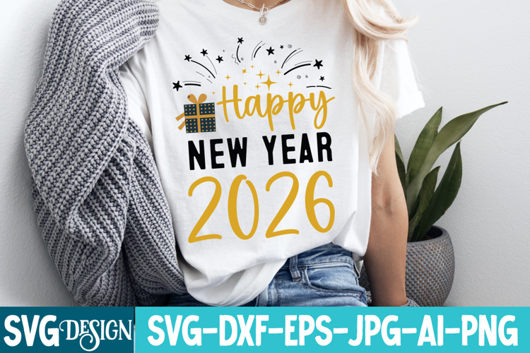 Happy New Year 2026 SVG Design,New Year 2026 Svg Design