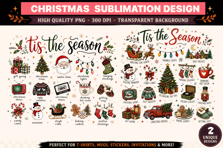 Christmas PNG | Tis The Season PNG | Christmas Sublimation
