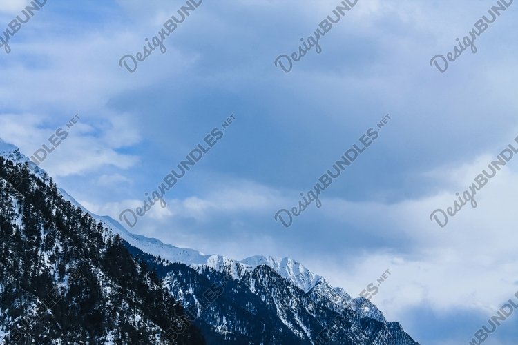 View of the rocky mountain with snow in Malam Jaba Swat example image 1