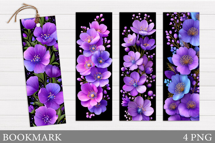 Floral Bookmark Design. Flowers Bookmark Sublimation example image 1