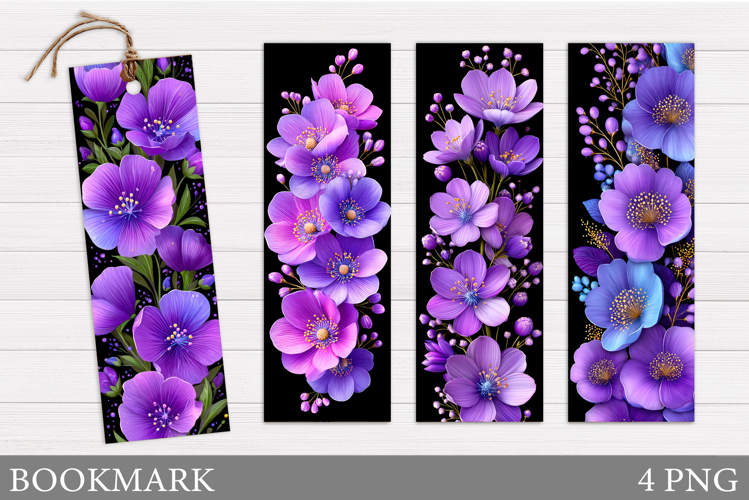 Floral Bookmark Design. Flowers Bookmark Sublimation