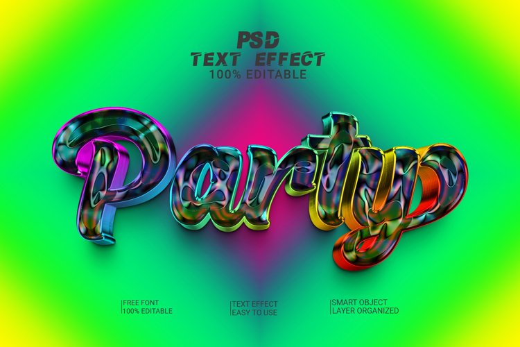 Party 3d Text Effect Style example image 1