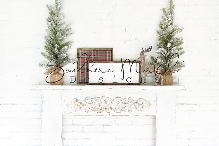 Christmas 8x18 Wood Sign Mock Up Styled Photography example image 1