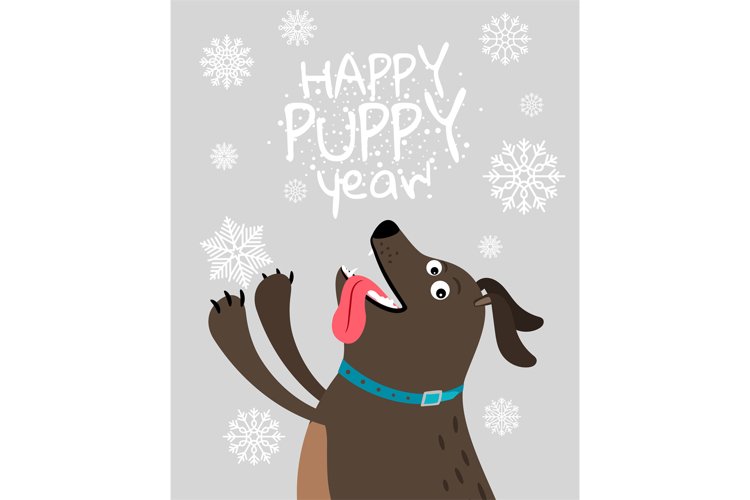 Happy dog 2018 Christmas card example image 1