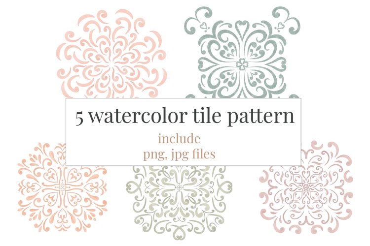 Watercolor Tiles Pattern example image 1