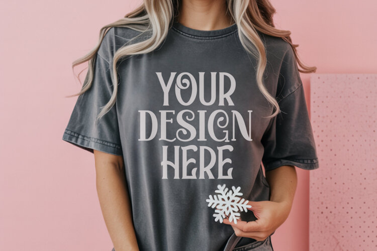 Pepper Comfort Colors 1717 Christmas Mockup, CC 1717Comfort example image 1