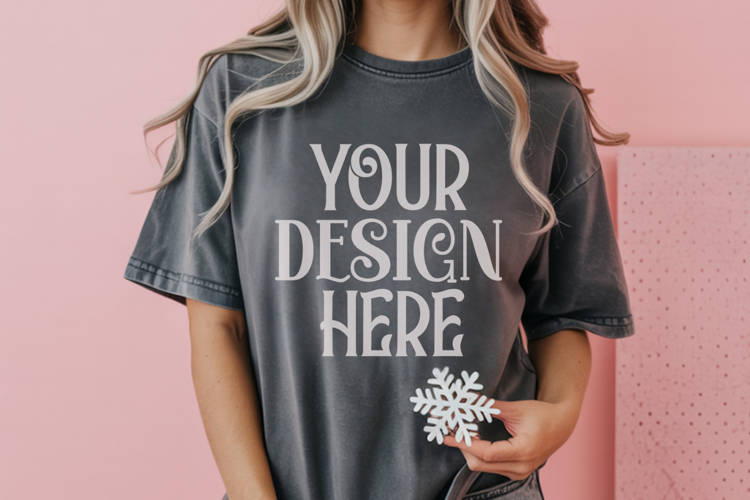 Pepper Comfort Colors 1717 Christmas Mockup, CC 1717Comfort