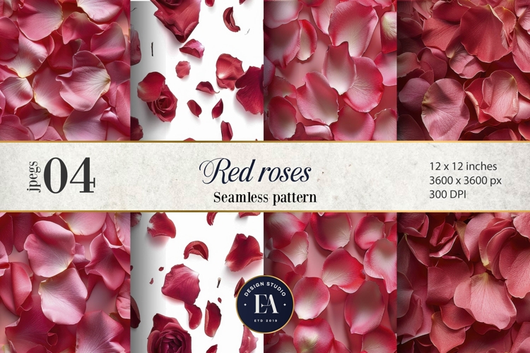 Rose Petals Pattern digital papers - Rose Flower Pattern
