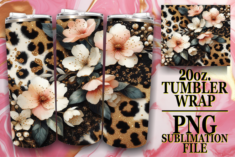 Joyful Reflections 20oz tumbler wrap, Leopard Prints