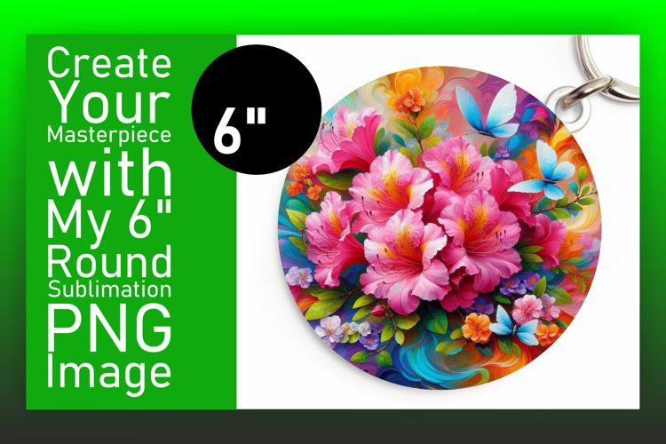 Chic Circle Design for Keychains , Flowers