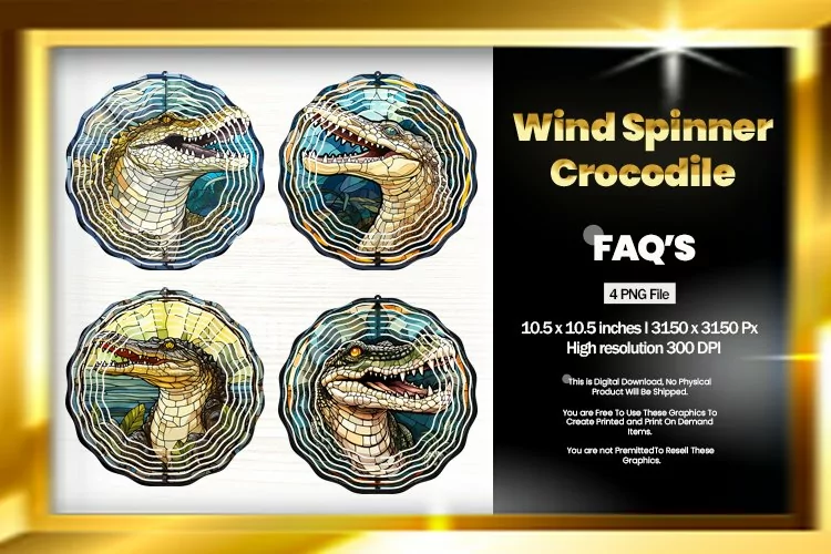 Crocodile Wind Spinner Sublimation - 04 Variation