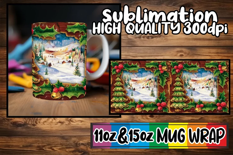Colorful vibes sublimation print wrap, Christmas