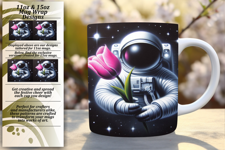 Artful 11oz Mug Wrap Png Template , Astronaut