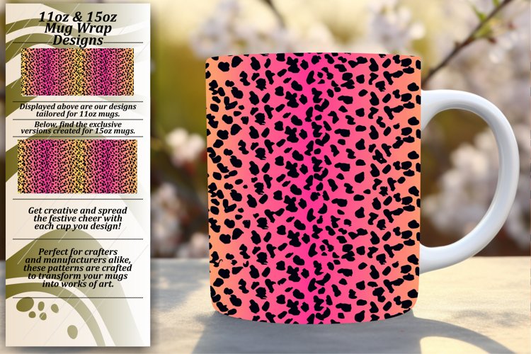 Shimmering Leopard Glitter Mug Wrap 11oz/15oz Design