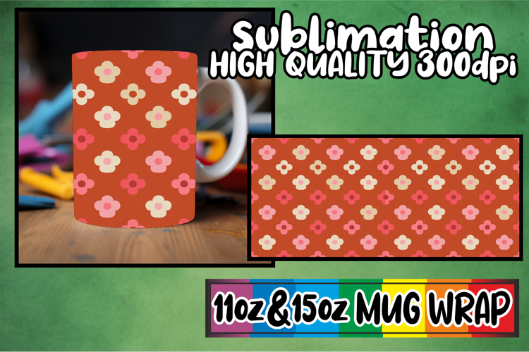 Sweet vibes 11oz 15oz sublimation wrap, Valentine's Pattern