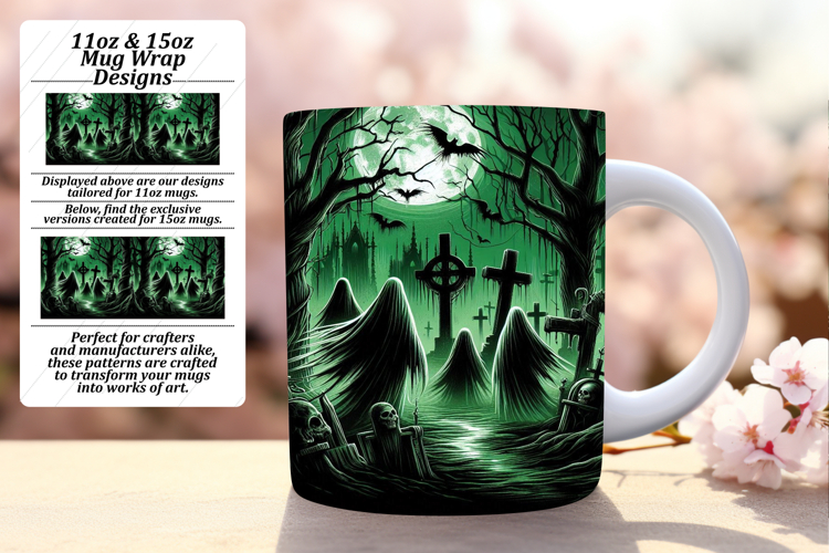 Lovely 11oz Mug Wrap Png Artwork , Horror Halloween