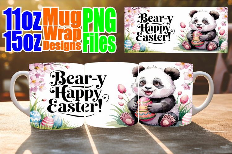 Cheerful hearts sublimation mug wrap, Easter