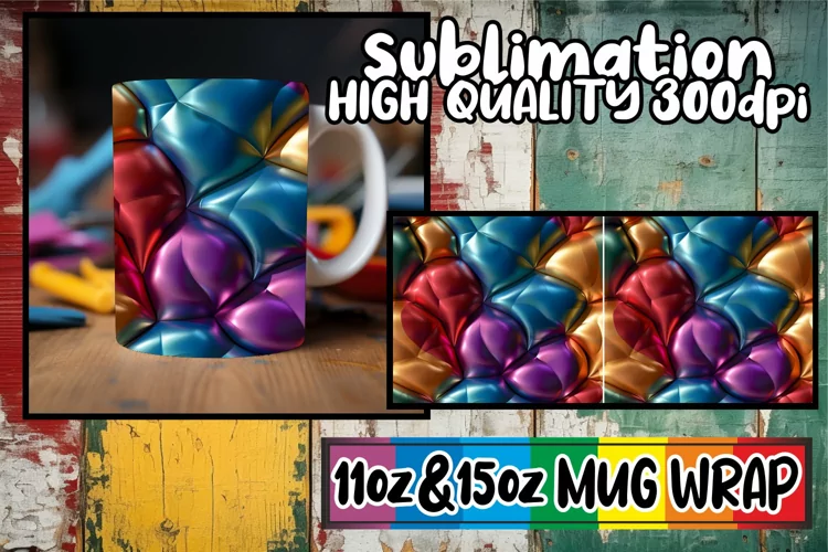 Colorful Pattern Wonderland: Sublimation Mug Wrap 11oz/15oz