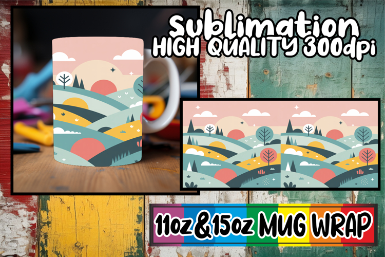 Blissful reflections 11oz 15oz sublimation wrap, Spring