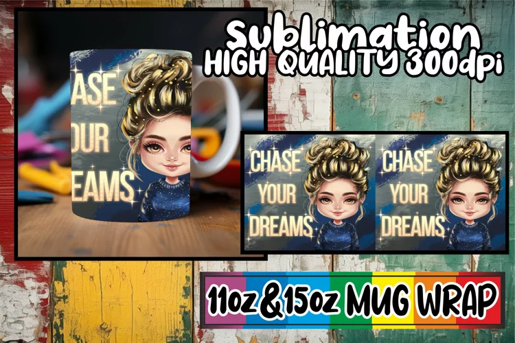 Simply stunning sublimation 11oz 15oz mug wrap, Woman