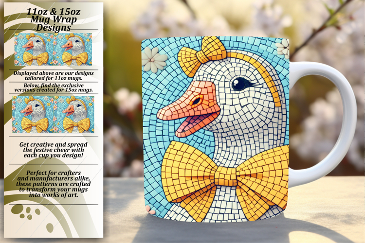 Bold 15oz Mug Wrap Png Design , Goose