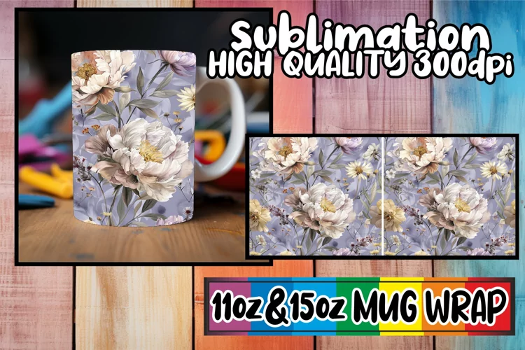 Spring Abstract Nature Mug Wrap 11oz 15oz Sublimation