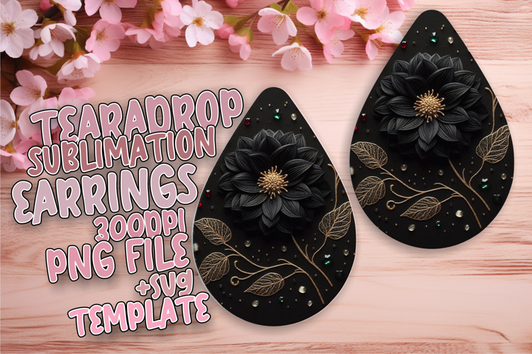 Dynamic Teardrop Design for Sublimation , 3D Flower