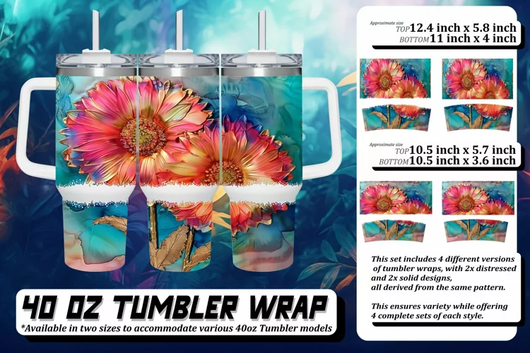 Whimsical Wildflowers: Pattern Sublimation Bliss 40oz
