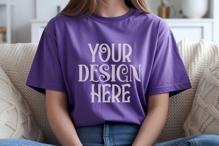 Grape Comfort Colors 1717 T-shirt Mockups,1717 Mockups